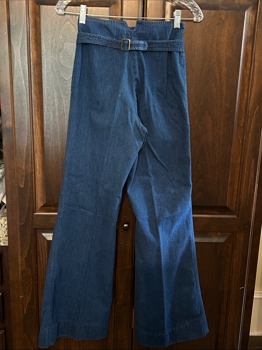 1970’s French Kiss High-Waist Button-Front Sailor Bell Bottom Jeans - Remington - Picture 3 of 7